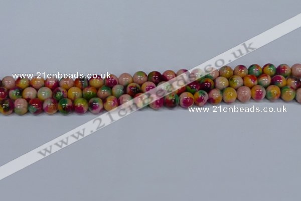 CMJ591 15.5 inches 8mm round rainbow jade beads wholesale