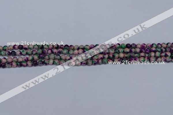 CMJ596 15.5 inches 4mm round rainbow jade beads wholesale
