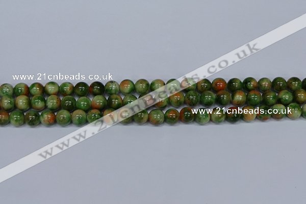 CMJ675 15.5 inches 8mm round rainbow jade beads wholesale