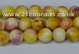 CMJ696 15.5 inches 8mm round rainbow jade beads wholesale