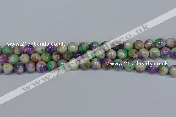 CMJ719 15.5 inches 12mm round rainbow jade beads wholesale