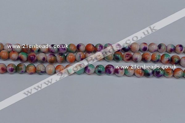 CMJ724 15.5 inches 8mm round rainbow jade beads wholesale