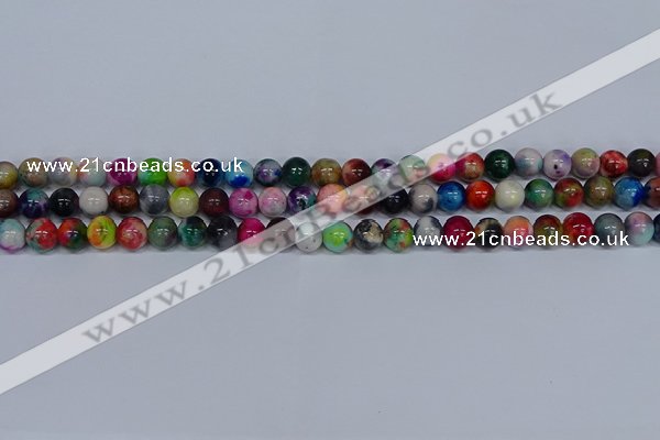 CMJ752 15.5 inches 8mm round rainbow jade beads wholesale