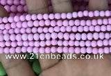 CMJ810 15.5 inches 4mm round matte Mashan jade beads wholesale