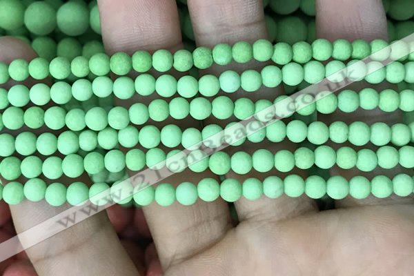 CMJ840 15.5 inches 4mm round matte Mashan jade beads wholesale