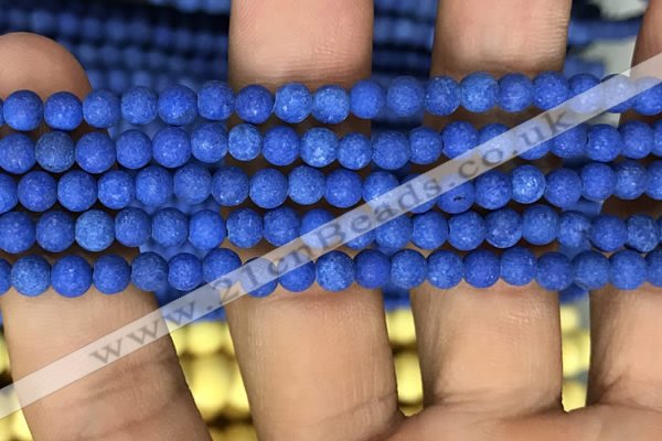 CMJ845 15.5 inches 4mm round matte Mashan jade beads wholesale
