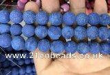 CMJ849 15.5 inches 12mm round matte Mashan jade beads wholesale