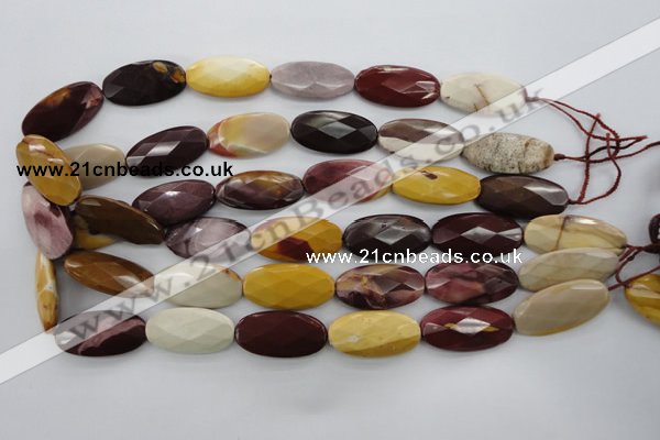 CMK110 15.5 inches 15*30mm faceted oval mookaite beads wholesale