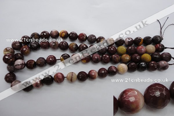 CMK115 15.5 inches 12mm faceted round mookaite beads wholesale