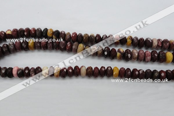 CMK121 15.5 inches 7*10mm faceted rondelle mookaite beads wholesale