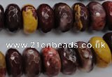 CMK122 15.5 inches 7*16mm faceted rondelle mookaite beads wholesale