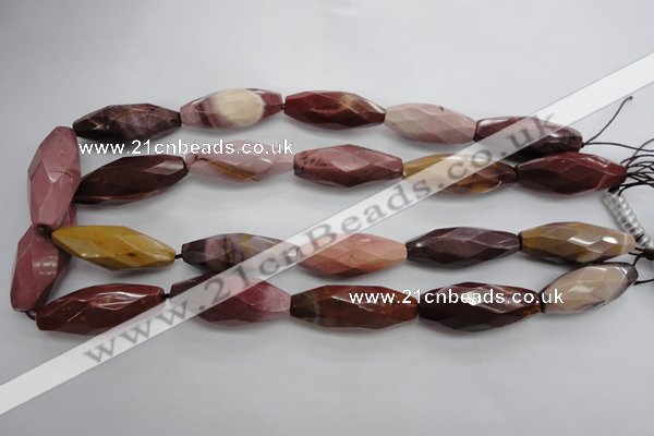 CMK132 15.5 inches 14*35mm faceted rice mookaite beads wholesale