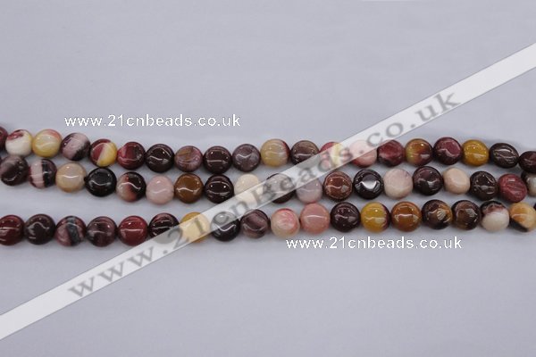 CMK135 15.5 inches 8mm flat round mookaite beads wholesale