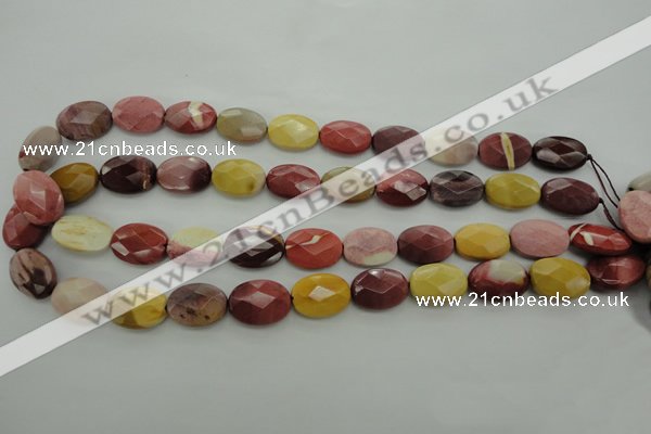 CMK155 15.5 inches 13*18mm faceted oval mookaite beads wholesale