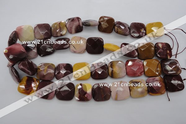 CMK162 15.5 inches 20*20mm faceted square mookaite beads wholesale