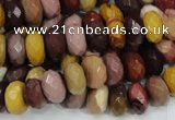 CMK21 15.5 inches 8*14mm faceted rondelle mookaite beads wholesale