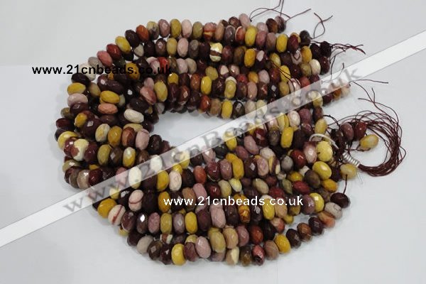 CMK21 15.5 inches 8*14mm faceted rondelle mookaite beads wholesale