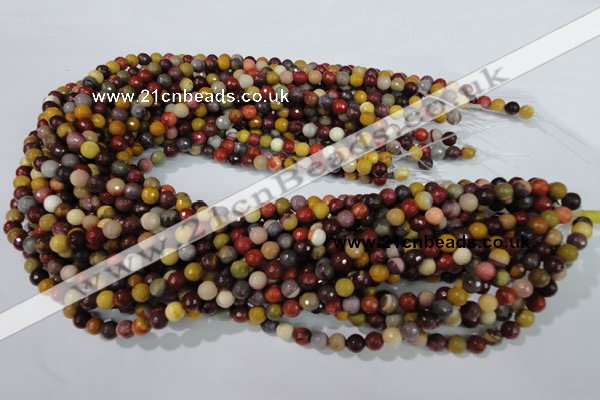 CMK211 15.5 inches 6mm faceted round mookaite gemstone beads