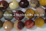 CMK214 15.5 inches 12mm faceted round mookaite gemstone beads