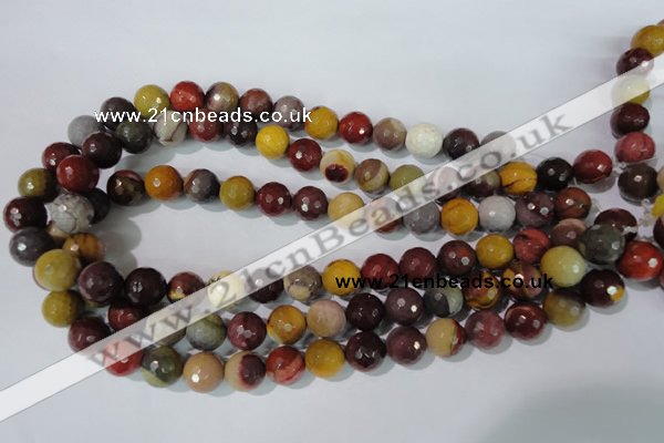 CMK214 15.5 inches 12mm faceted round mookaite gemstone beads