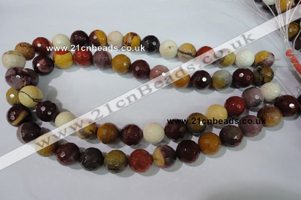 CMK215 15.5 inches 14mm faceted round mookaite gemstone beads