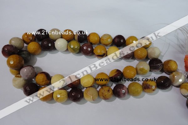 CMK216 15.5 inches 16mm faceted round mookaite gemstone beads