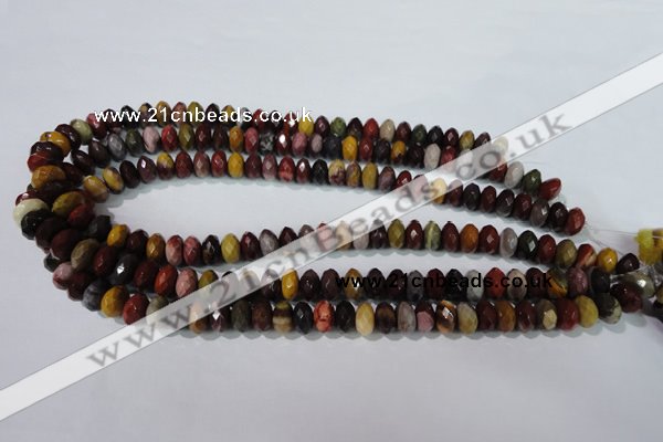 CMK225 15.5 inches 6*10mm faceted rondelle mookaite gemstone beads