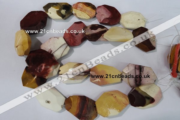 CMK235 15.5 inches 25*35mm faceted nuggets mookaite gemstone beads