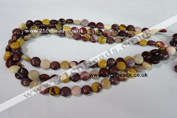 CMK240 15.5 inches 10mm flat round mookaite gemstone beads