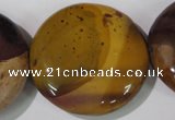 CMK247 15.5 inches 35mm flat round mookaite gemstone beads