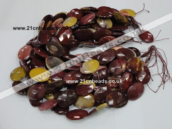 CMK25 15.5 inches 15*20mm faceted oval mookaite beads wholesale