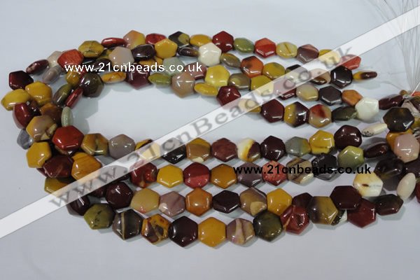 CMK278 15.5 inches 12*12mm hexagon mookaite gemstone beads