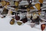 CMK288 Top-drilled 6*9mm faceted teardrop mookaite gemstone beads