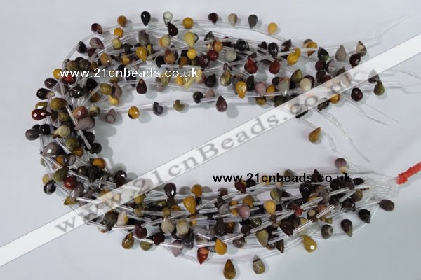 CMK288 Top-drilled 6*9mm faceted teardrop mookaite gemstone beads