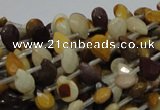 CMK29 15.5 inches 6*10mm faceted flat teardrop mookaite beads