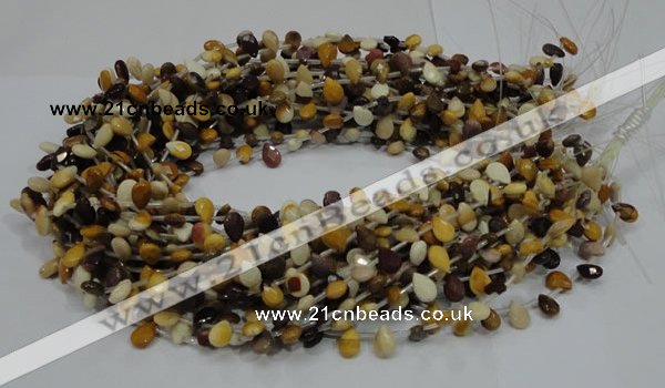 CMK29 15.5 inches 6*10mm faceted flat teardrop mookaite beads