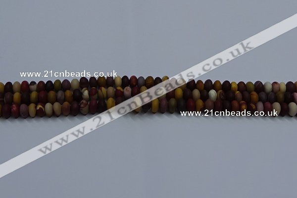 CMK301 15.5 inches 5*8mm rondelle matte mookaite beads wholesale