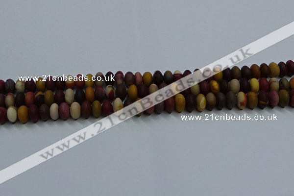 CMK302 15.5 inches 6*10mm rondelle matte mookaite beads wholesale