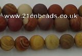 CMK310 15.5 inches 4mm round matte sunset mookaite beads