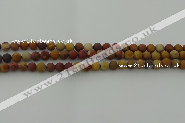 CMK310 15.5 inches 4mm round matte sunset mookaite beads