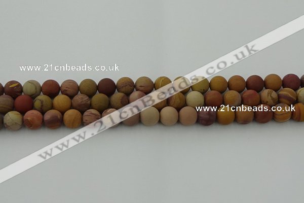 CMK312 15.5 inches 8mm round matte sunset mookaite beads