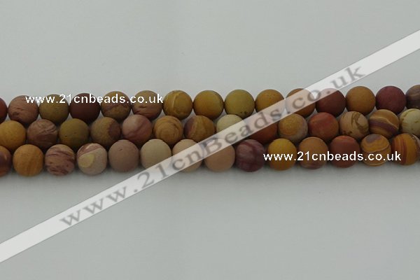 CMK314 15.5 inches 12mm round matte sunset mookaite beads