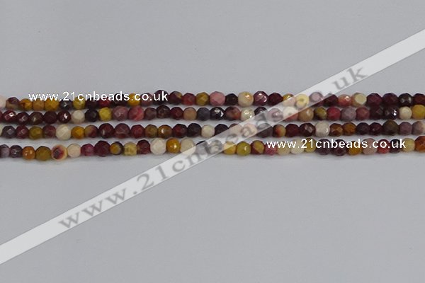 CMK316 15.5 inches 4mm faceted round mookaite gemstone beads