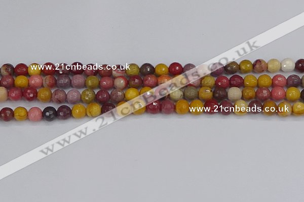 CMK317 15.5 inches 6mm faceted round mookaite gemstone beads