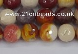 CMK318 15.5 inches 8mm faceted round mookaite gemstone beads