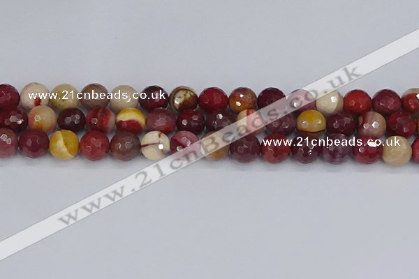 CMK320 15.5 inches 12mm faceted round mookaite gemstone beads