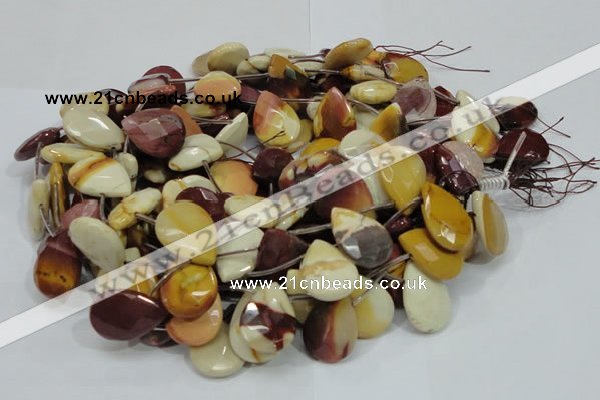 CMK33 15.5 inches 18*25mm faceted flat teardrop mookaite beads