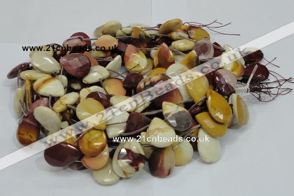 CMK33 15.5 inches 18*25mm faceted flat teardrop mookaite beads