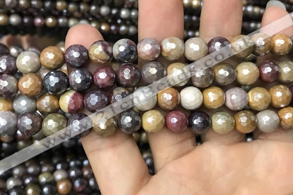 CMK339 15.5 inches 8mm faceted round AB-color mookaite beads