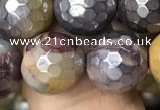 CMK341 15.5 inches 12mm faceted round AB-color mookaite beads